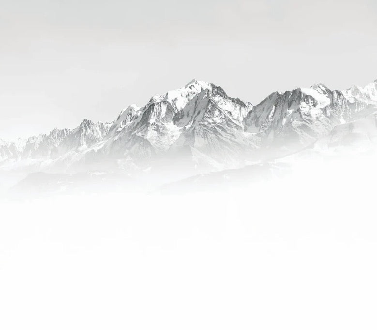 Mont Blanc in the mist black and white wallpaper