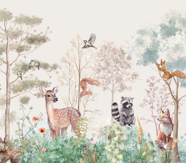 Papier peint chambre enfant nature magique beige