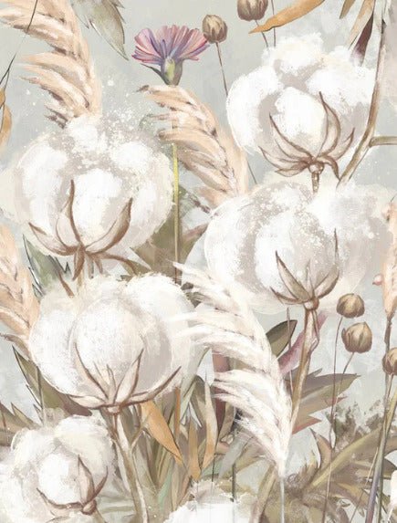 Papier peint panoramique fleur coton