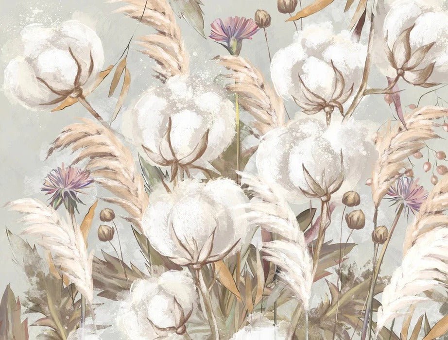 Papier peint panoramique fleur coton