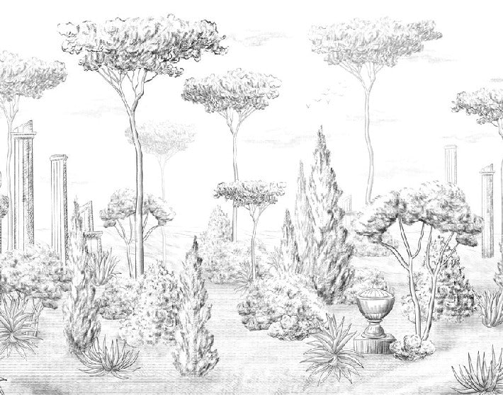 Papier peint style romain pinède