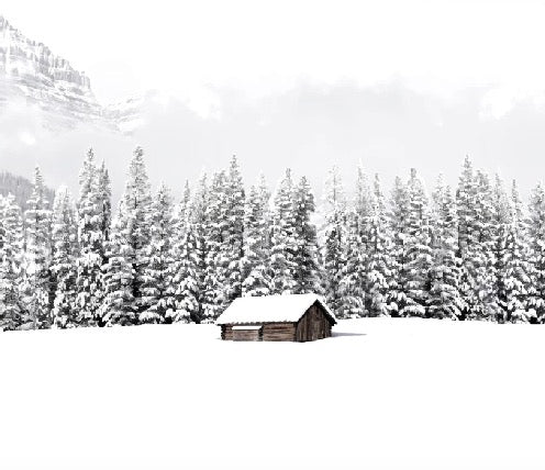 Papier peint panoramique chalet en montagne, XXL, tendance