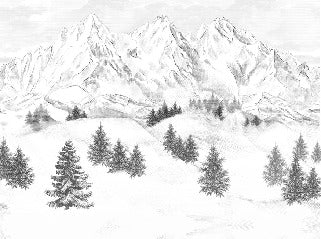 Papier peint montagne sommets de Chamonix, XXL, tendance