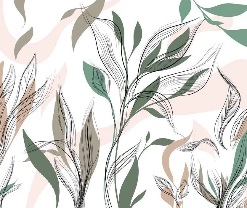 Papier peint panoramique fleur graphique