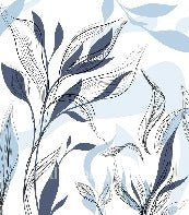 Papier peint fleur graphique bleu, XXL, tendance