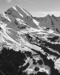 Papier peint montagne noir et blanc les Aravis, XXL, tendance
