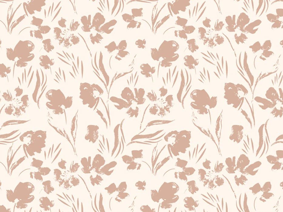 Papier peint fleur beige poudré, XXL, tendance