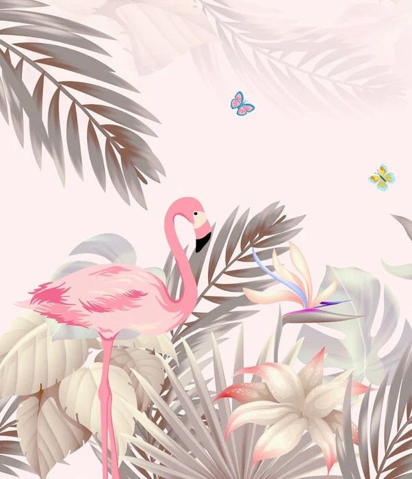 Papier peint Palm & Flamant Rose