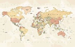 Papier peint panoramique carte du monde exploration