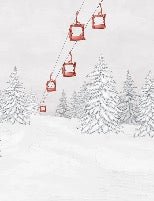 Papier peint montagne télécabine rouge