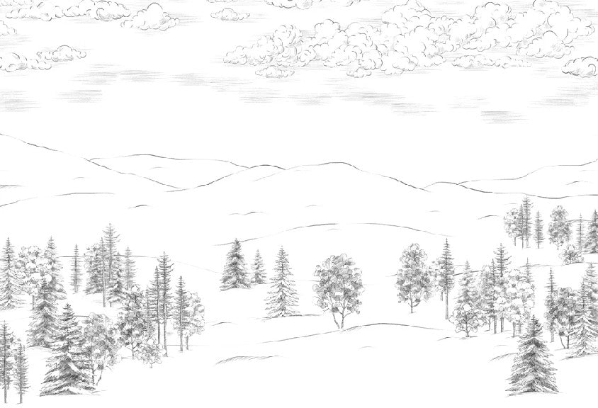 Papier peint montagne esquisse de Cimes