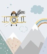 Papier peint enfant montagne scandinave bleu, XXL, tendance