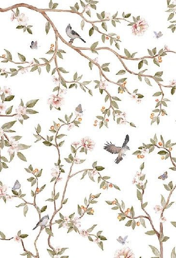 Papier peint oiseau chambre enfant