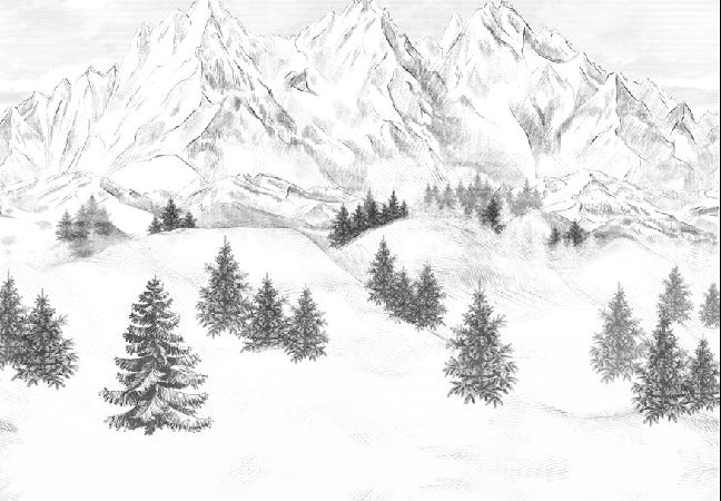 Papier peint montagne sommets de Chamonix, XXL, tendance