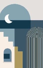 Papier peint arche bleu graphique