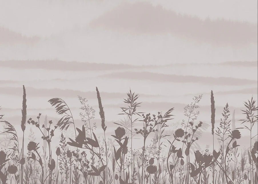 Papier peint panoramique brindille monochrome