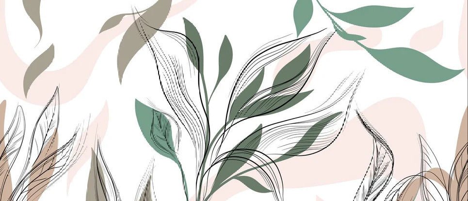 Graphic flower panoramic wallpaper
