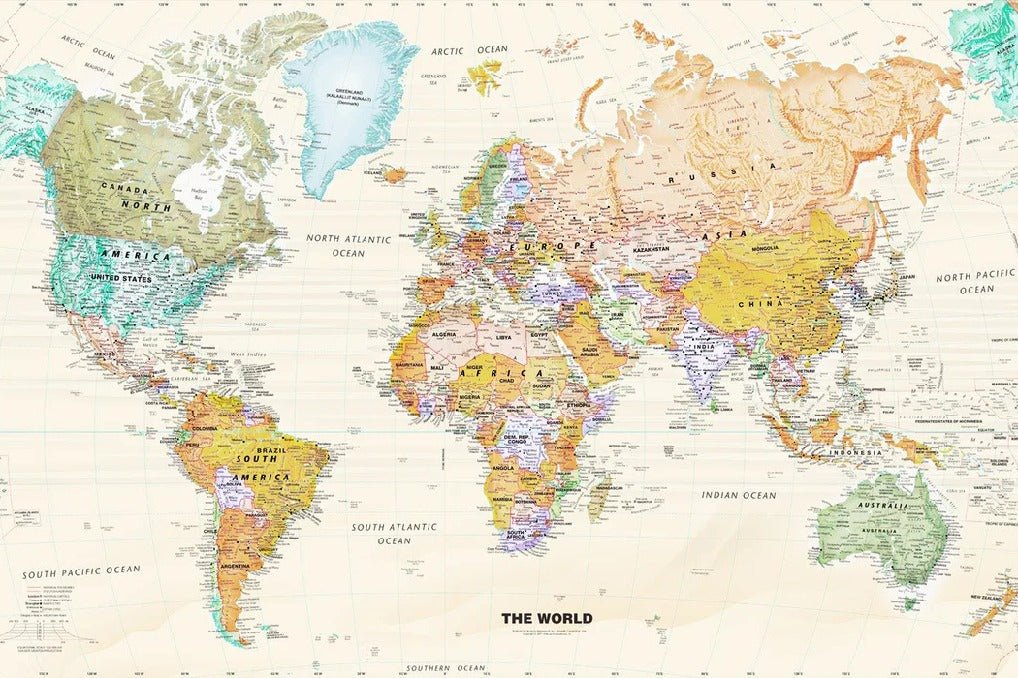 Papier peint original carte du monde
