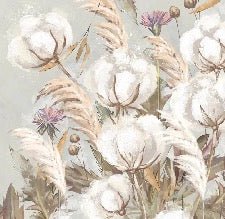 Papier peint panoramique fleur coton, mural concept, tendance