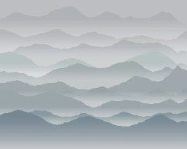 Papier peint panoramique cimes mist, XXL, tendance