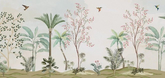 Chinoiserie jungle wallpaper