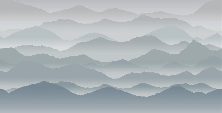 Papier peint panoramique cimes mist, XXL, tendance