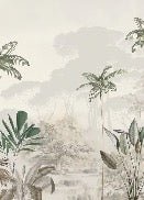 Panoramic jungle eden green wallpaper