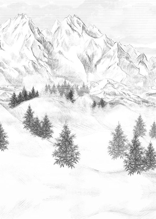 Papier peint montagne sommets de Chamonix