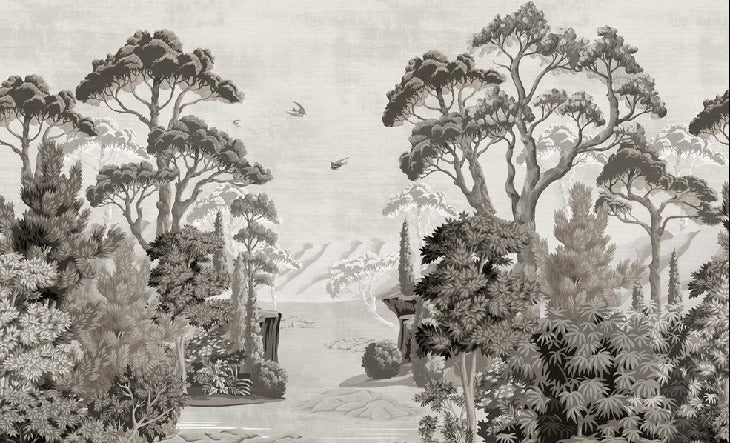 Papier peint panoramique paysage d'autrefois, XXL, tendance