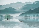 Wallpaper between mountain and lake