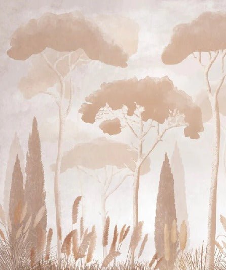 Papier peint sépia cyprès pins, XXL, tendance