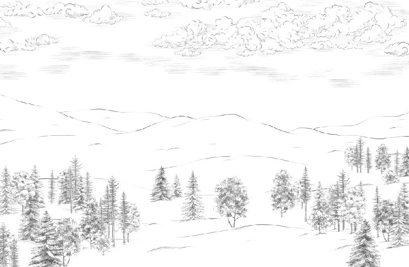 Papier peint montagne esquisse de Cimes
