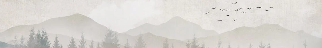 Papier peint panorama nature noir et blanc