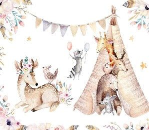 Papier peint panoramique chambre enfant craquant animaux