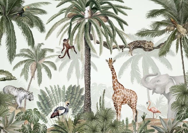 Papier peint enfant jungle paisible