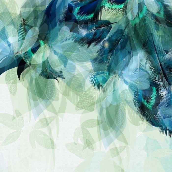 Papier Peint Plume Ethnique Paon, XXL, tendance