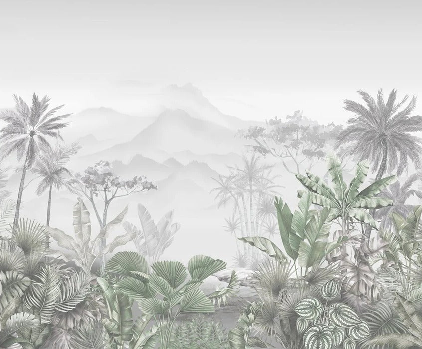 Papier peint tendance tropical vert, XXL, tendance