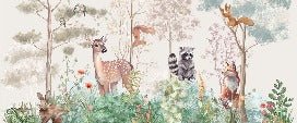 Papier peint chambre enfant nature magique beige