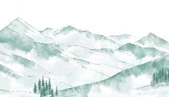 Papier peint montagne chaine des Aravis vert menthe