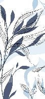 Blue graphic flower wallpaper