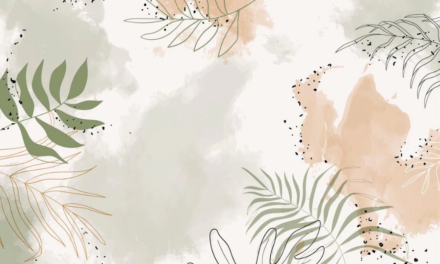 Papier peint panoramique aquarelle végétale