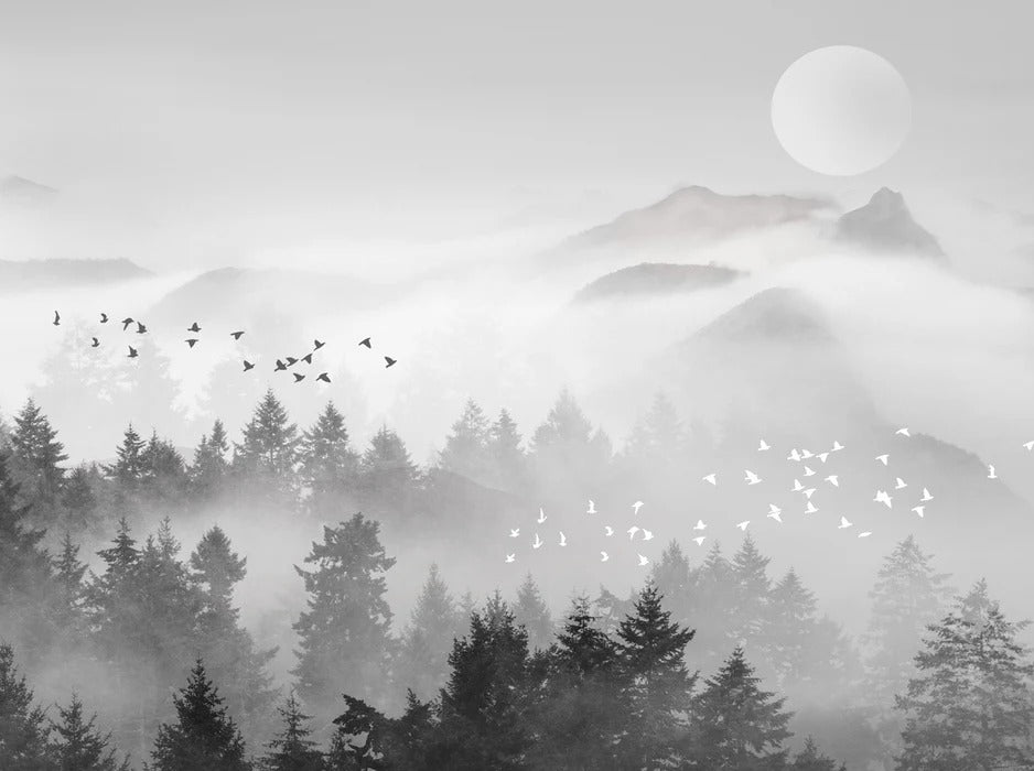 Papier peint brume mystique mountain