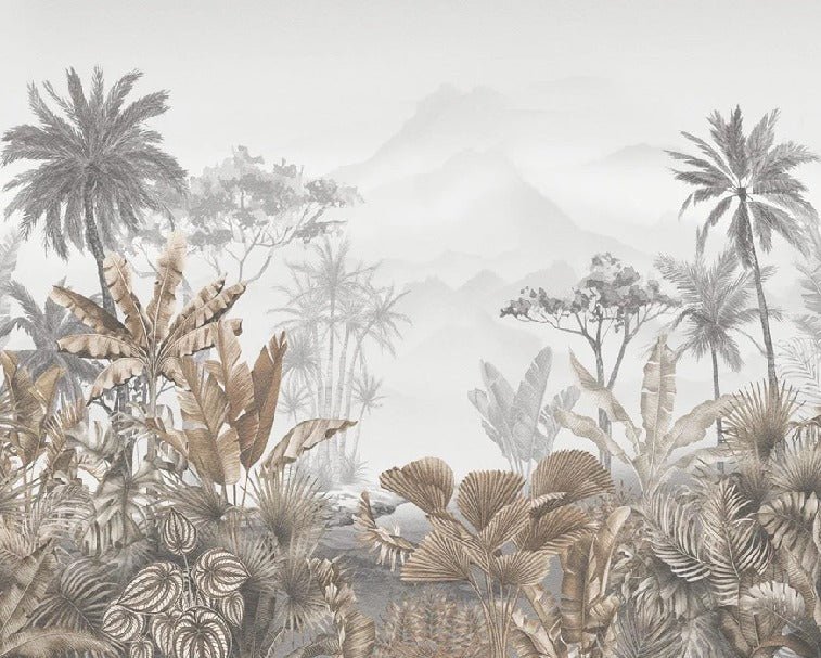 Papier peint tendance tropical sepia, XXL, tendance