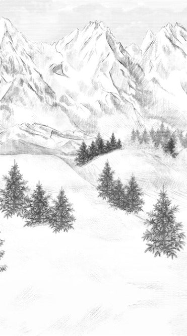 Papier peint montagne sommets de Chamonix, XXL, tendance