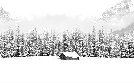Papier peint panoramique chalet en montagne