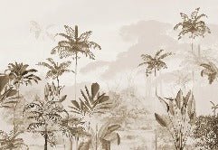 Papier peint panoramique jungle eden sépia