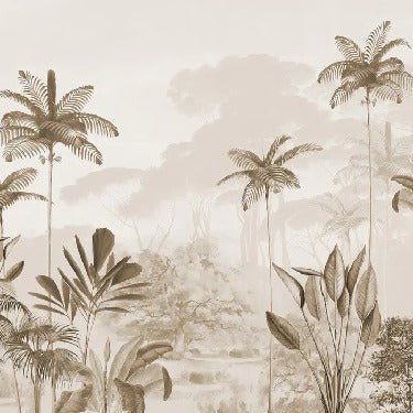 Papier peint panoramique jungle eden sépia, XXL, tendance