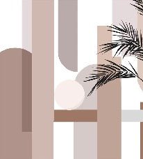 Papier peint panoramique géométrique terracotta, mural concept, tendance