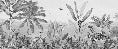 Black and white tropical mirage wallpaper