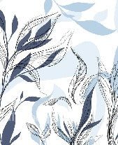 Blue graphic flower wallpaper